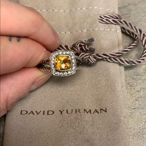 Signature David Yurman Diamond and Citrine Ring